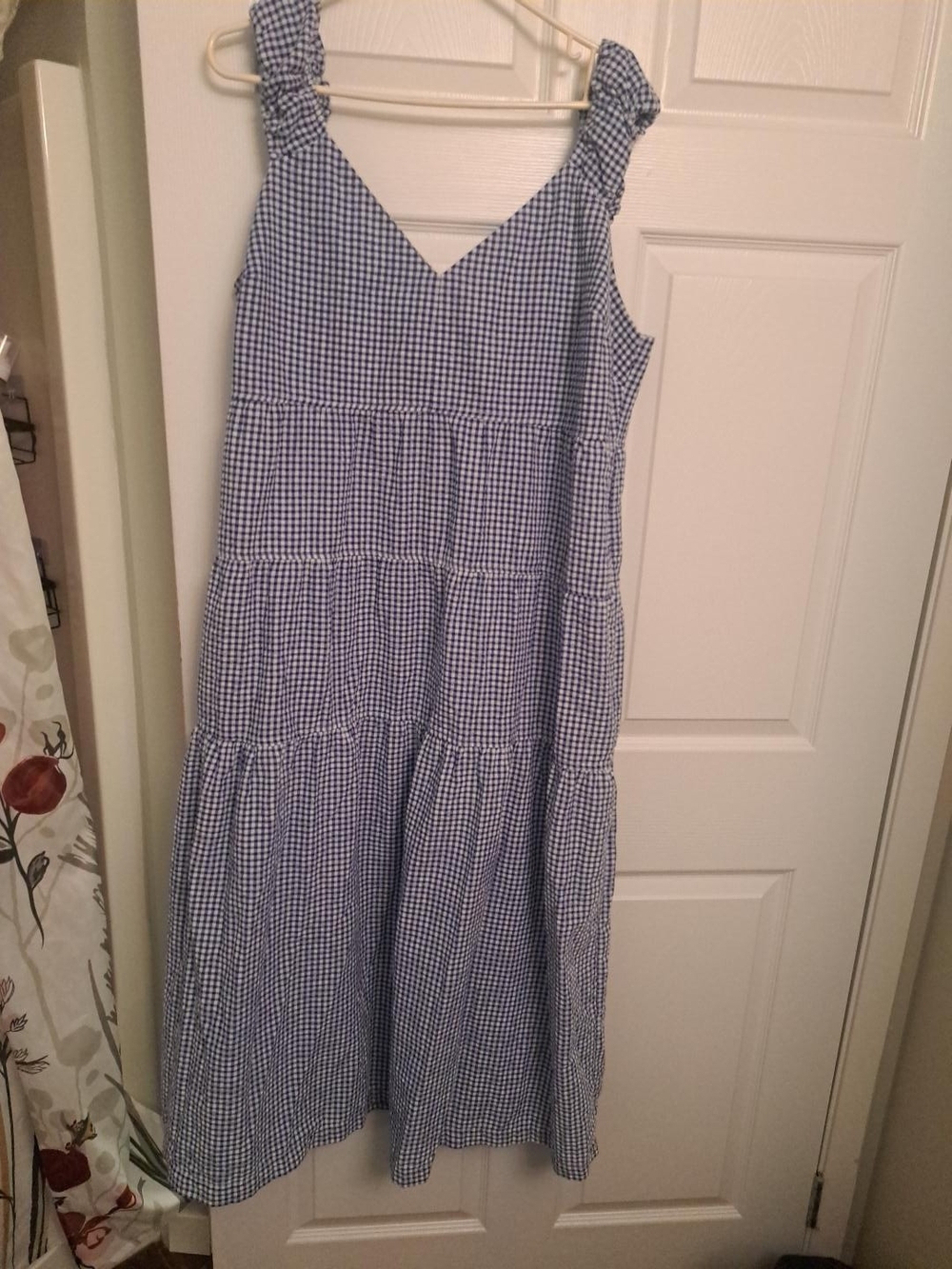 Old Navy Women’s XL Gingham Tiered Maxi Dress New with Pockets!